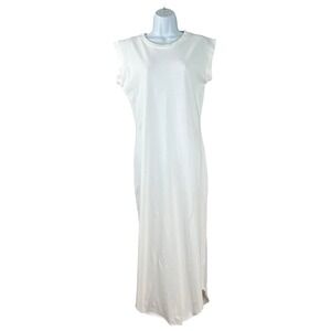 Frank & Eileen Harper Dress Womens Medium White Perfect Tee‎ Maxi Long